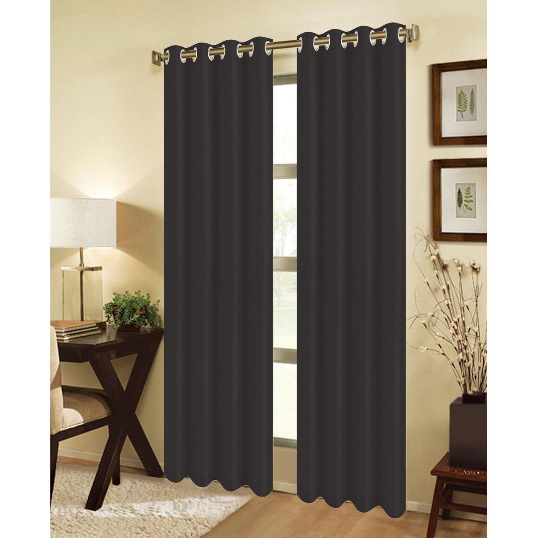 Jeannie Black Blackout Grommet Panel - 54"x84" Window Treatment for Superior Light Control and Privacy