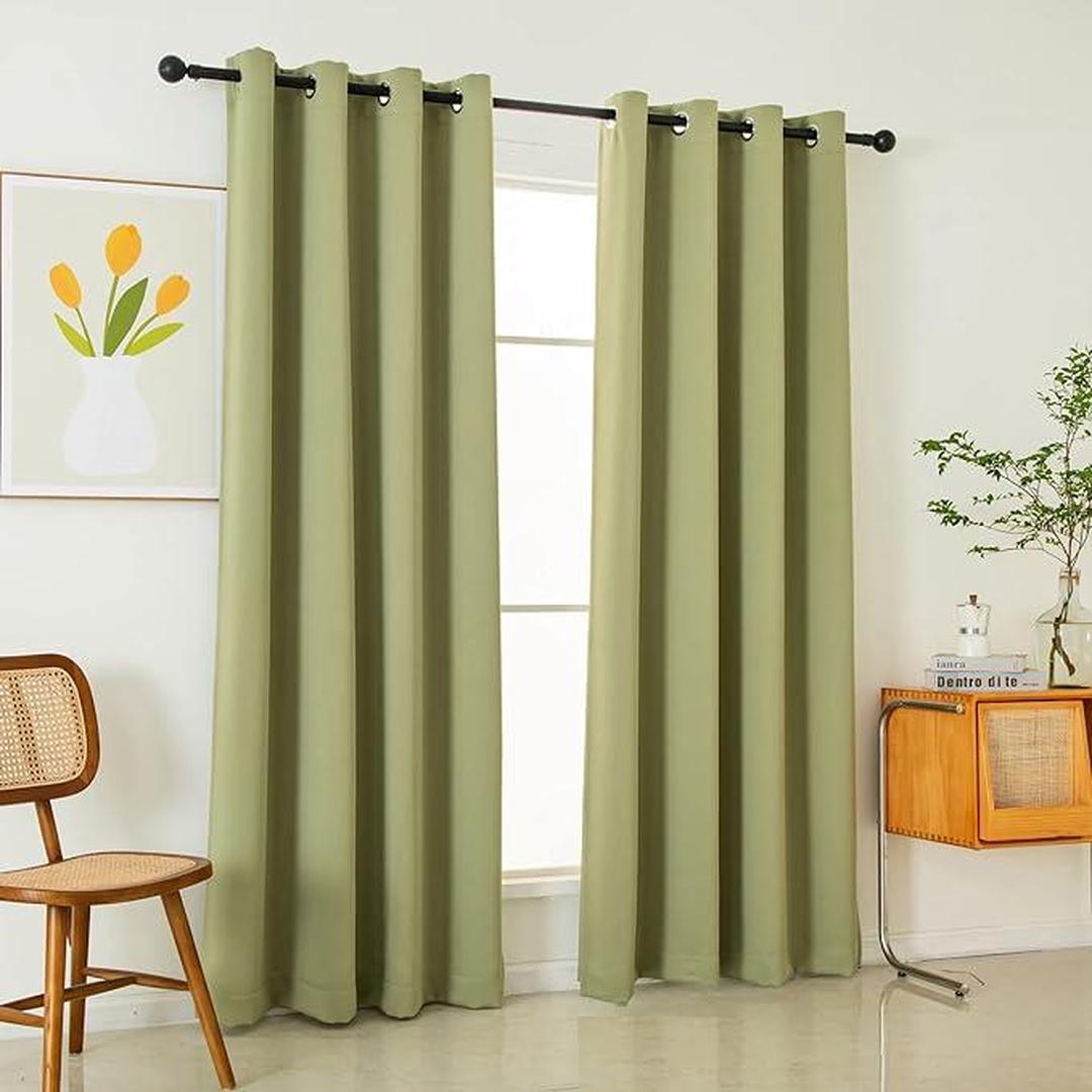 Jeannie Sage Green Blackout Grommet Panel - 54"x84" Window Treatment for Superior Light Control and Privacy