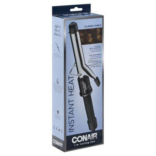 Conair Instant Heat 1-Inch Curling Iron, 1-inch barrel produces classic curls – for use on short, medium, and long hair