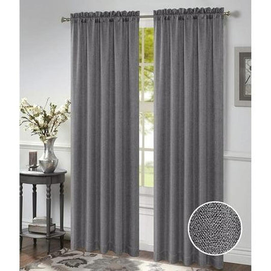Timeless Elegance: Morgan Grey Rod Pocket Woven Window Panel - 54x84 Inches