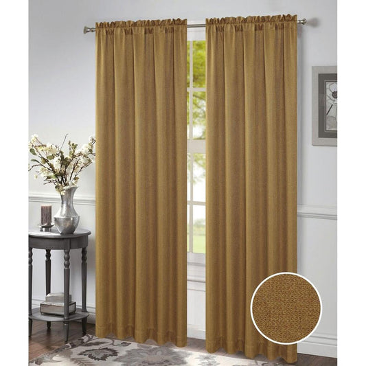 Timeless Elegance: Morgan Mustard Rod Pocket Woven Window Panel - 54x84 Inches