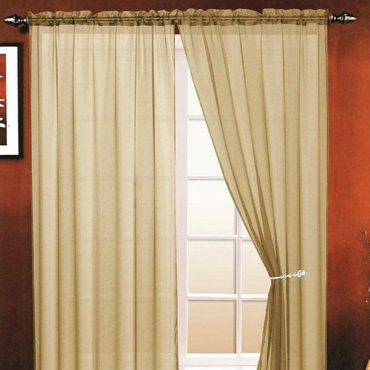 Elegant Sheila Taupe Rod Pocket Panel - Timeless Style for Your Space (54" x 84")