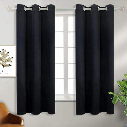 Jeannie Black Blackout Grommet Panel - 54"x63" Window Treatment for Superior Light Control and Privacy