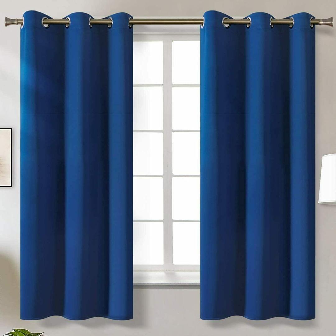 Jeannie Navy Blackout Grommet Panel - 54"x63" Window Treatment for Superior Light Control and Privacy