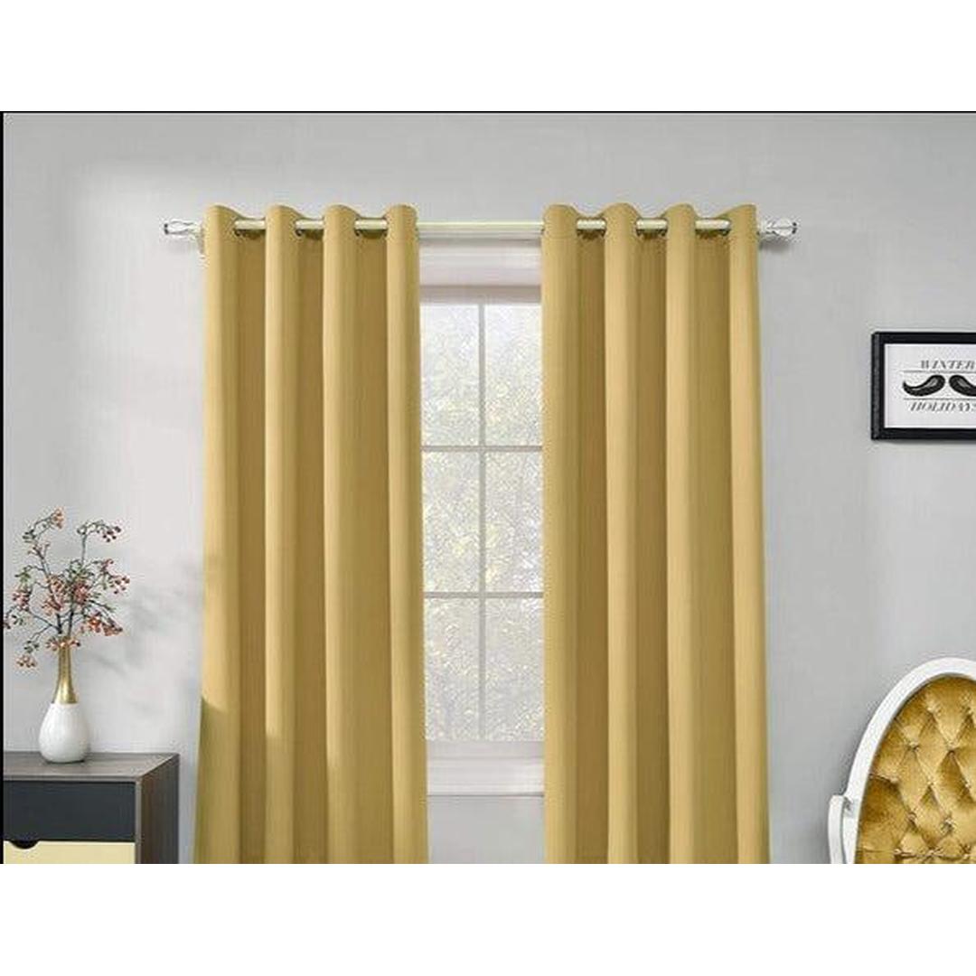 Jeannie Gold Blackout Grommet Panel - 54"x84" Window Treatment for Superior Light Control and Privacy