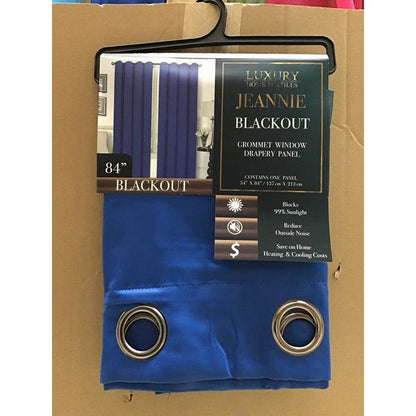 Jeannie Blue Blackout Grommet Panel - 54"x84" Window Treatment for Superior Light Control and Privacy