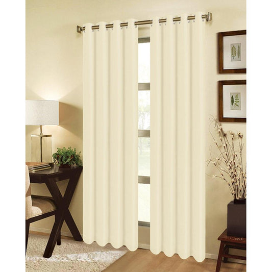 Jeannie Beige Blackout Grommet Panel - 54"x84" Window Treatment for Superior Light Control and Privacy