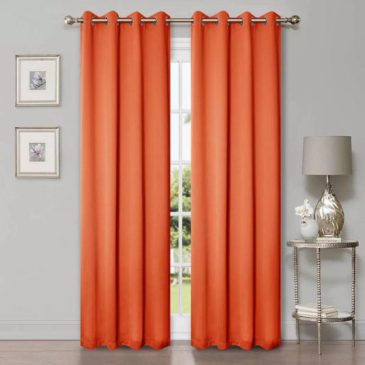 Jeannie Rust Blackout Grommet Panel - 54"x84" Window Treatment for Superior Light Control and Privacy