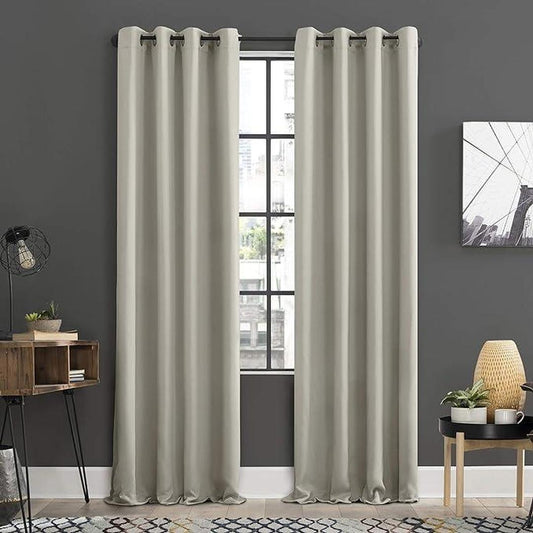 SUNBLOCK Grommet Top Curtains for Bedroom, Single Panel, 54" x 84", Off white