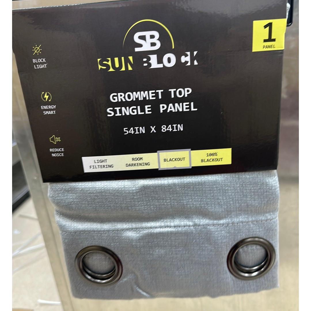 SUNBLOCK Grommet Top Curtains for Bedroom, Single Panel, 54" x 84", Silver