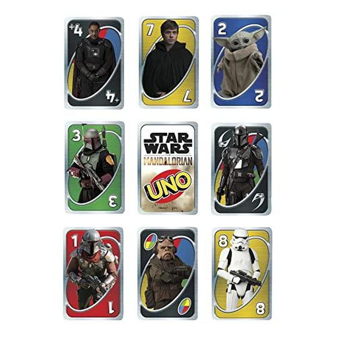 Mattel Games UNO Star Wars The Mandalorian in Storage Tin, Themed Deck & Special Rule