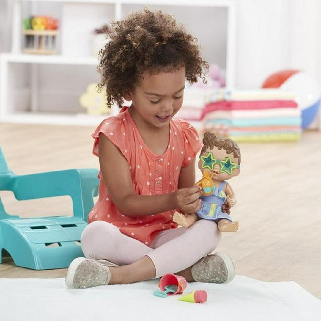 Baby Alive Sun 'n Sand Baby Brown Hair Doll with Beach Outfit and 5 Accessories