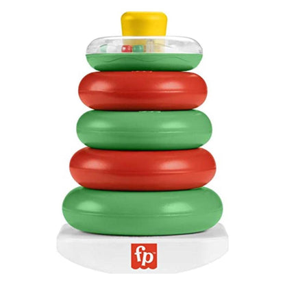 Fisher-Price Baby Stacking Toy Holiday Rock-A-Stack With 5 Rings