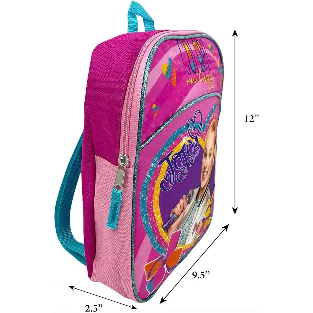 RALME Nickelodeon JoJo Siwa Mini Backpack for Girls & Toddlers - 12 Inch - Pink, Purple, Blue