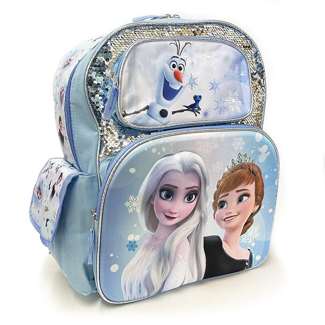 Frozen New 3D Molded Magic Sequins 16" Large Backpack