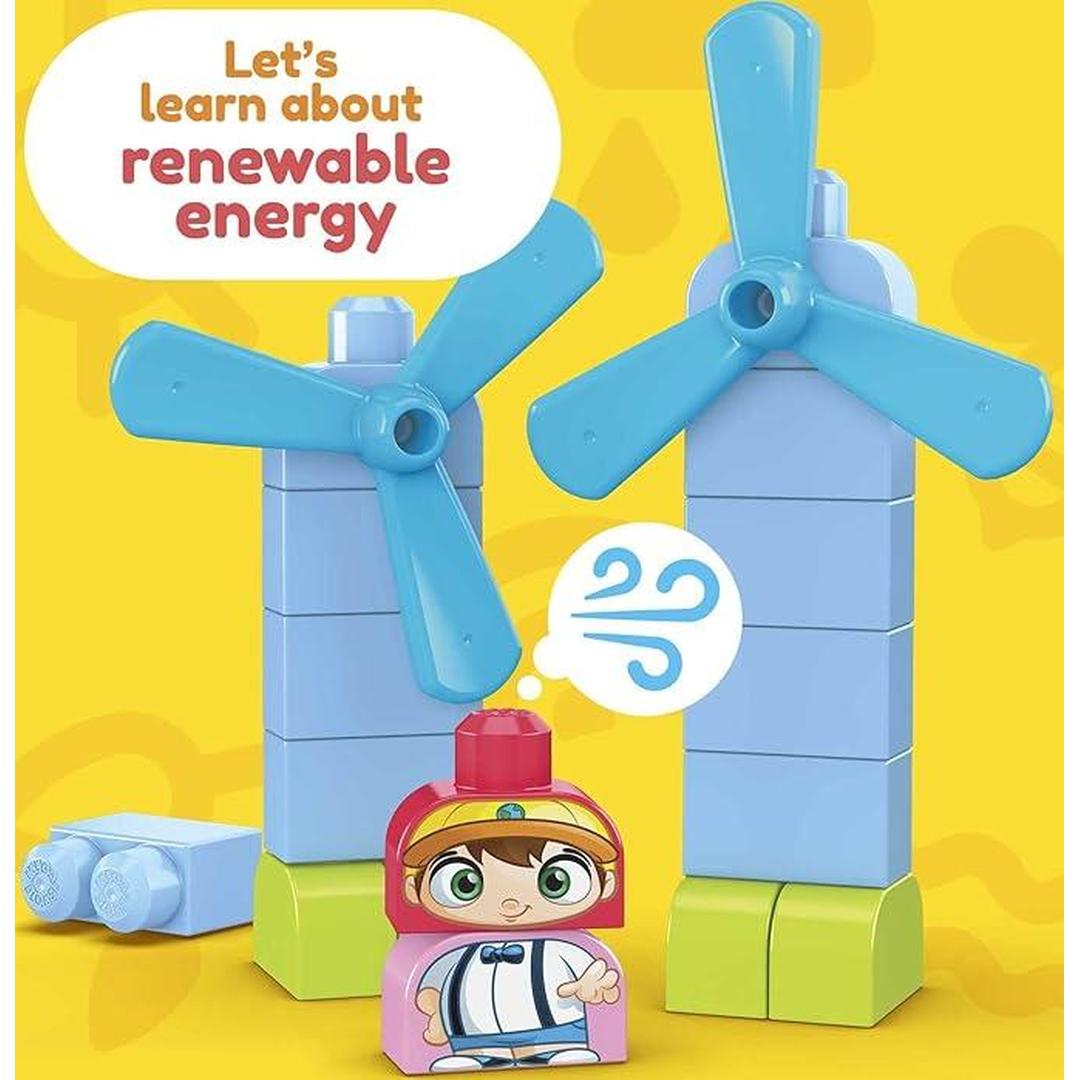 MEGA BLOKS Fisher-Price Toddler Building Blocks, Green Town Build & Learn Eco House