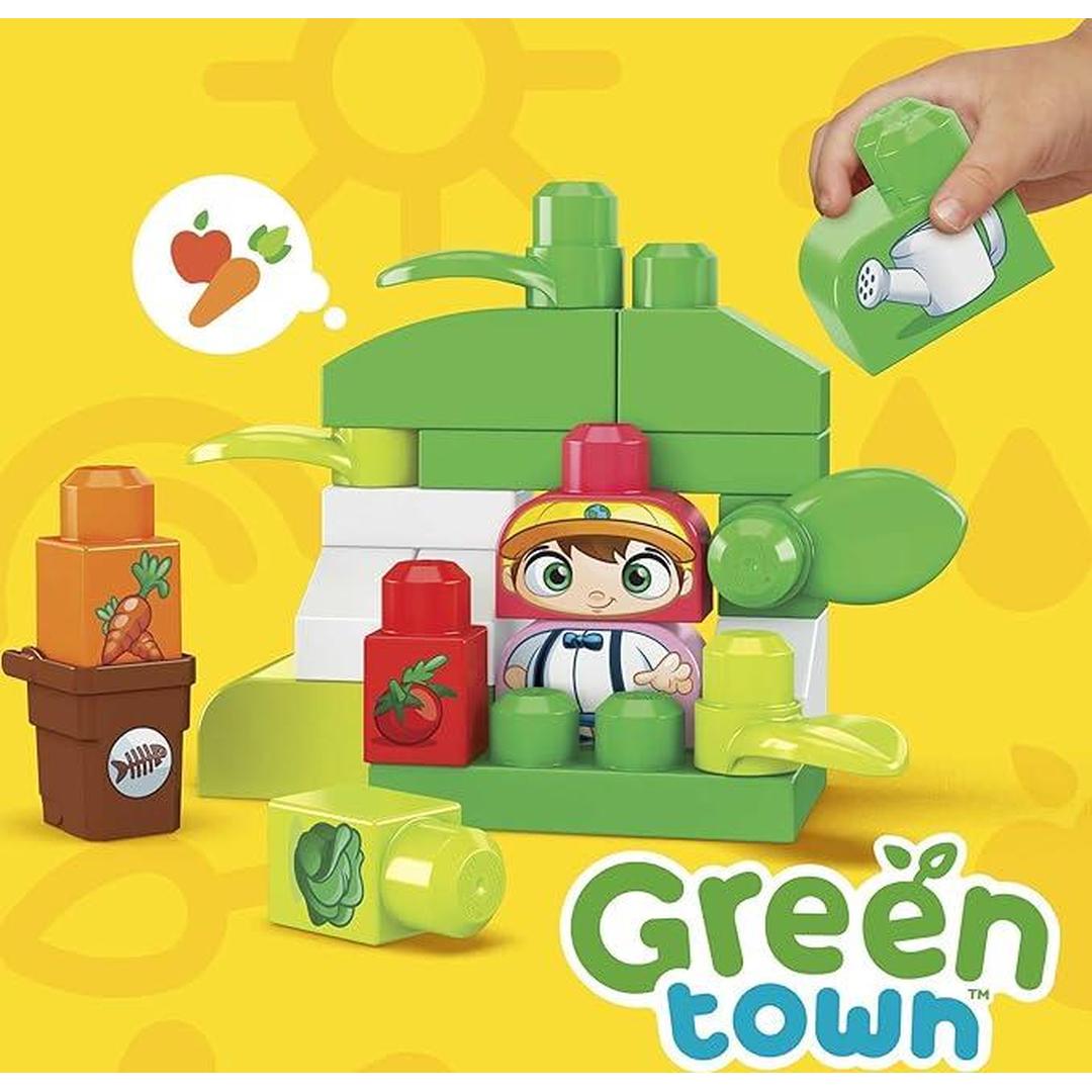 MEGA BLOKS Fisher-Price Toddler Building Blocks, Green Town Build & Learn Eco House