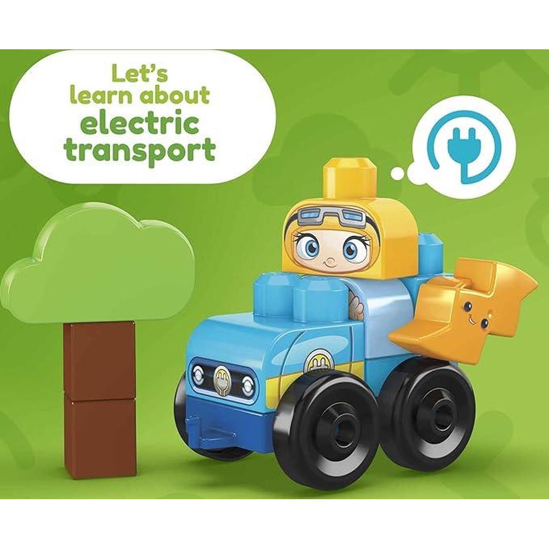 MEGA BLOKS Fisher-Price Toddler Building Blocks, Green Town Build & Learn Eco House