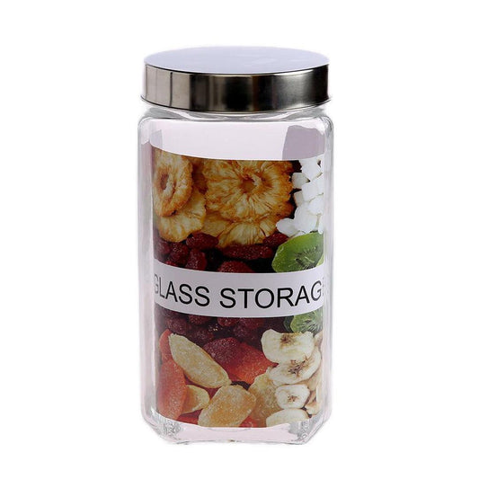 74oz/2200ml Square Glass Jar with Metal Lid