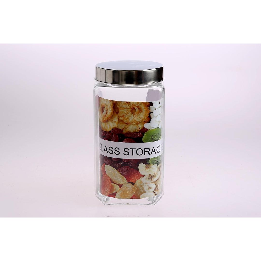 74oz/2200ml Square Glass Jar with Metal Lid