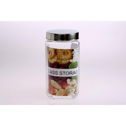 74oz/2200ml Square Glass Jar with Metal Lid
