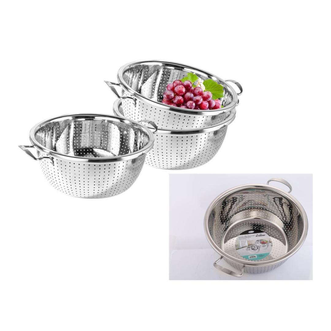 Dia32cm/13" Heavy Duty Stainless Steel Micro-perforated Colander Strainer