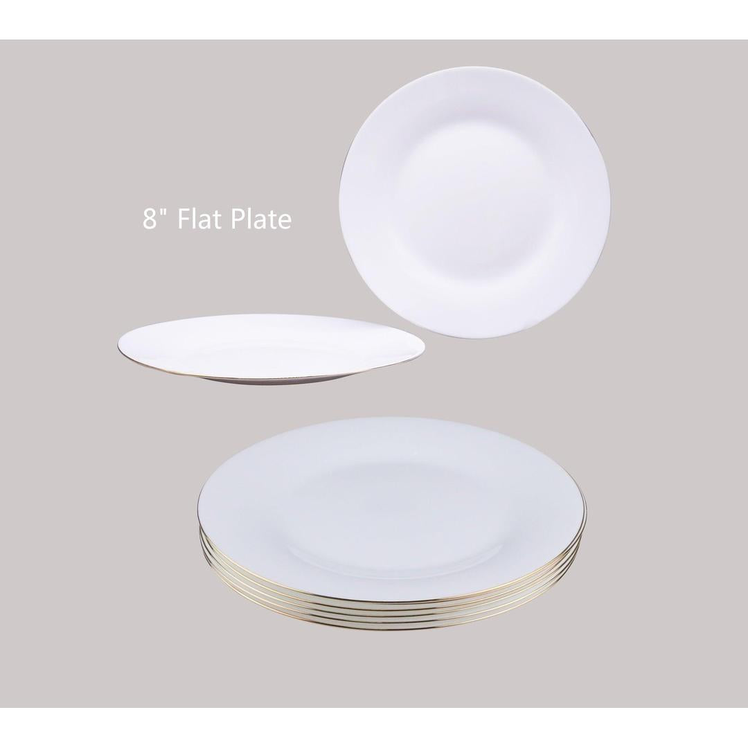 Opal Dia 8'' Dinner Plate With Goldrim