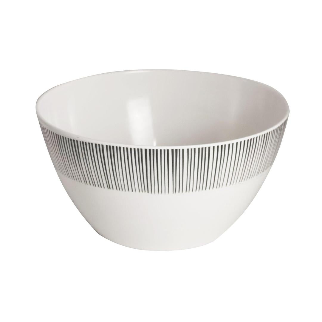 Black Stripe Melamine Salad Bowl Dia 10"