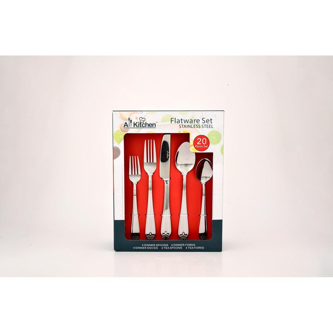 20PC Mirror Polished Stainless Steel Flatware Set