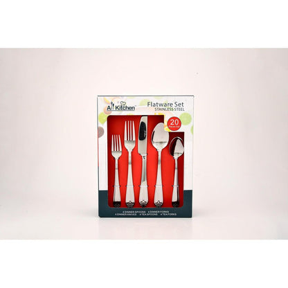 20PC Mirror Polished Stainless Steel Flatware Set