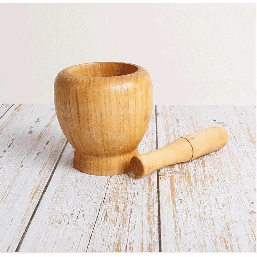 PREMIUS Bamboo Wood Mortar and Pestle, 4.3 Inches