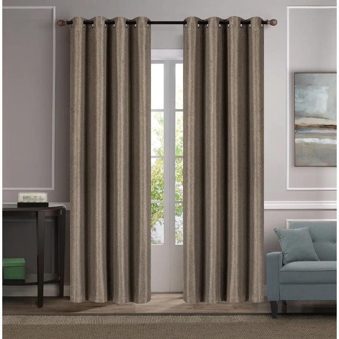 Beckett Weaved Polyester Panel 8 Grommets 54"x84" - Taupe
