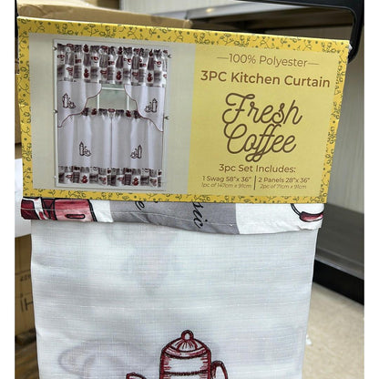 Fresh Coffee - 3pc Kitchen Curtain