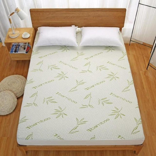 Full Size Bamboo Cooling Mattress Protector - Fitted Mattress Pad Cover with Skid-Resistant Design