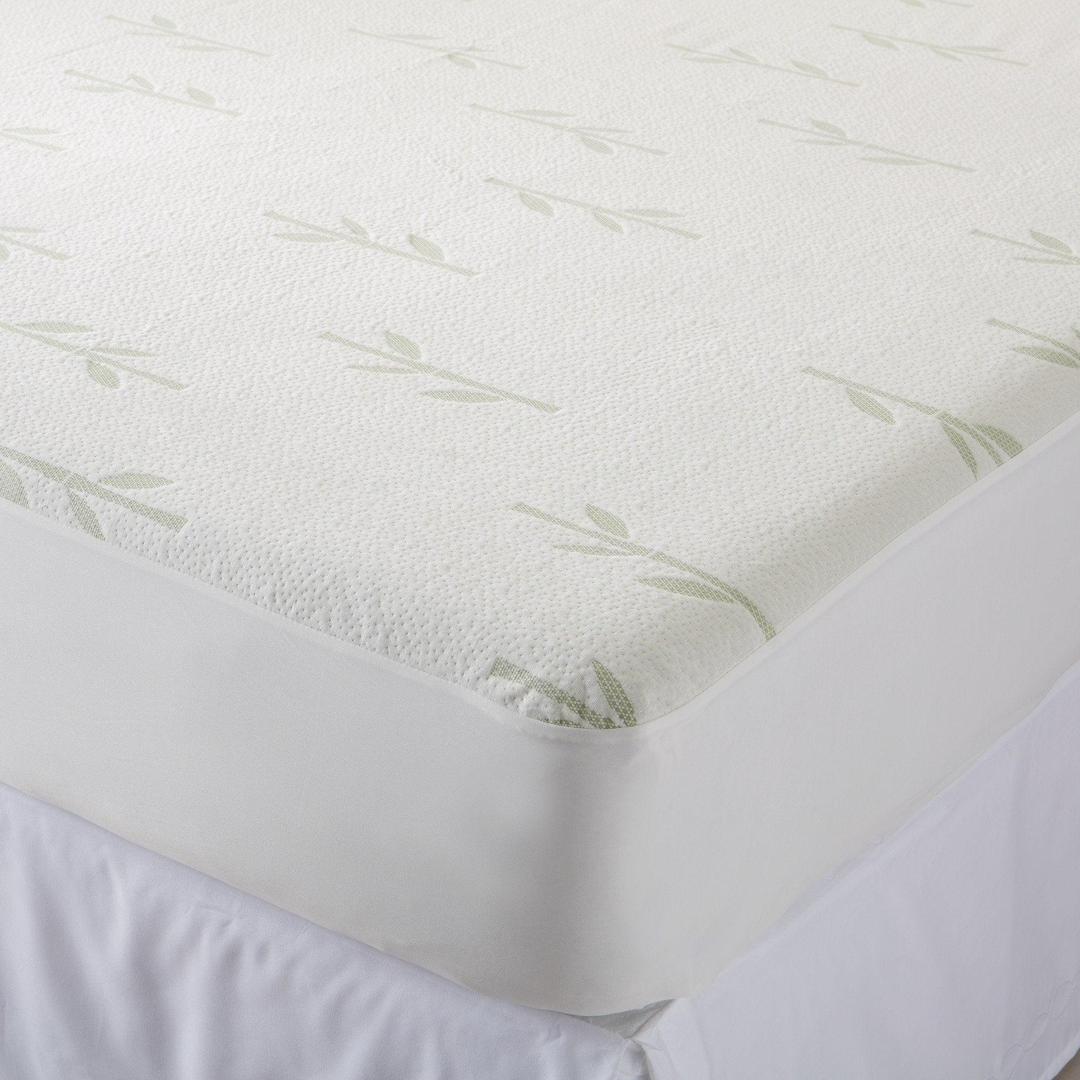 Full Size Bamboo Cooling Mattress Protector - Fitted Mattress Pad Cover with Skid-Resistant Design