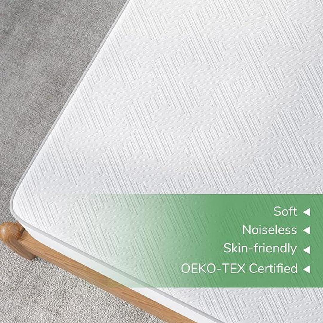 Bamboo Mattress Protector Queen Size Cooling Fitted Mattress Pad Cover Skid Resistant