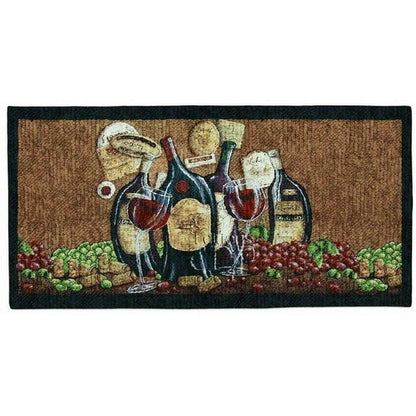 Bending Wine 2pc Kitchen Rug Set (18"x30" & 20"x40" Rectangle)