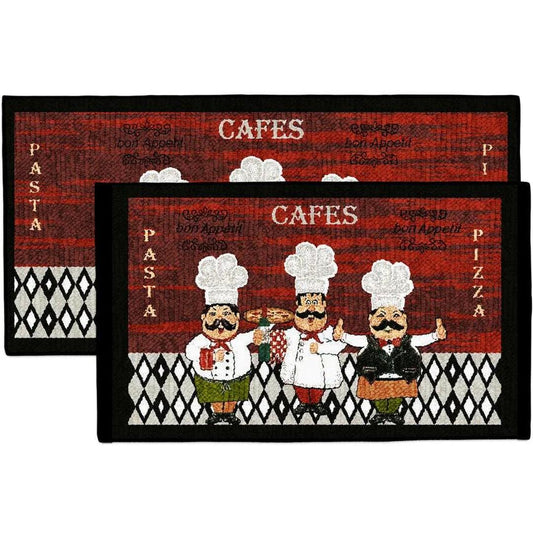 Chef Trio 2pc Kitchen Rug Set (16x24 and 20x34 Rectangle)