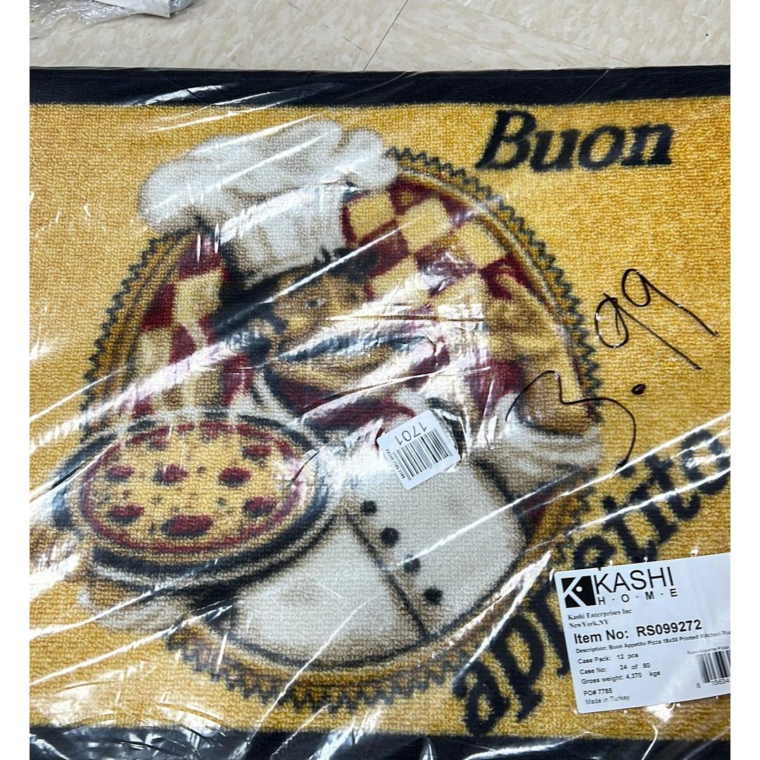  Italian Fat Chef Kitchen Rug (Nonskid) - Buon Appetito and Pizza Theme - 18"x30"