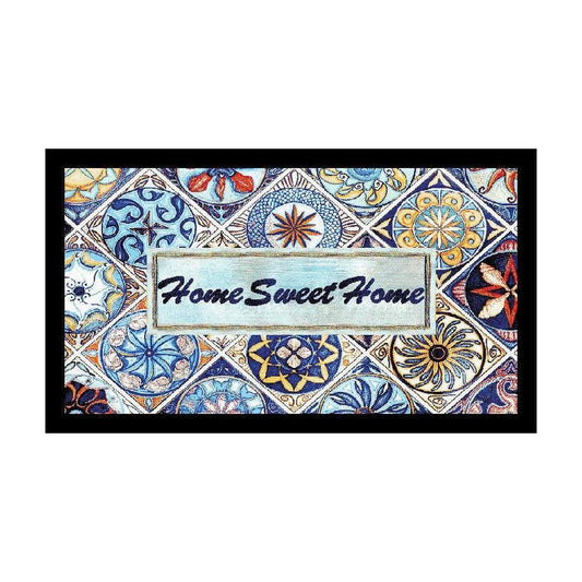 Kitchen Rug - Beautiful Print with Non-Skid Latex Back, Sweet Home Mosaic Design, 18x30 Rectangle