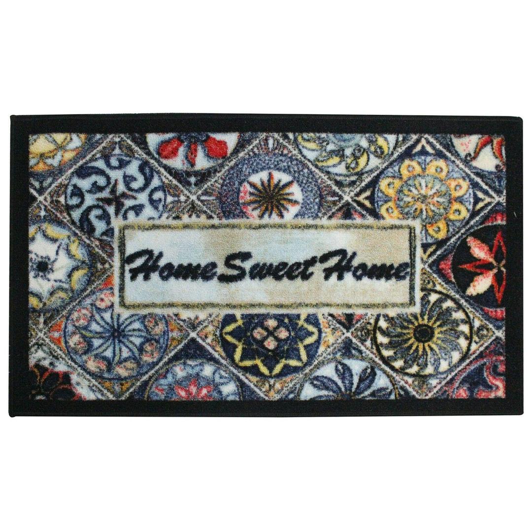 Kitchen Rug - Beautiful Print with Non-Skid Latex Back, Sweet Home Mosaic Design, 18x30 Rectangle