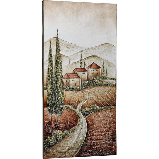 Touch of Class Tuscan Valley Canvas Wall Art - Metallic Mountains - Hand Painted