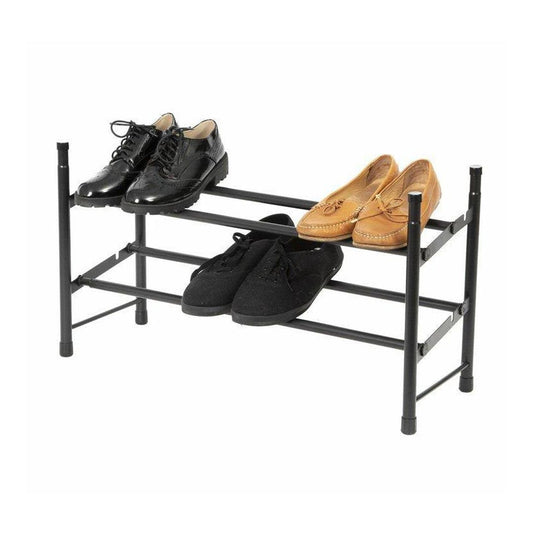 EXTENDABLE SHOE RACK 2 TIER BLACK