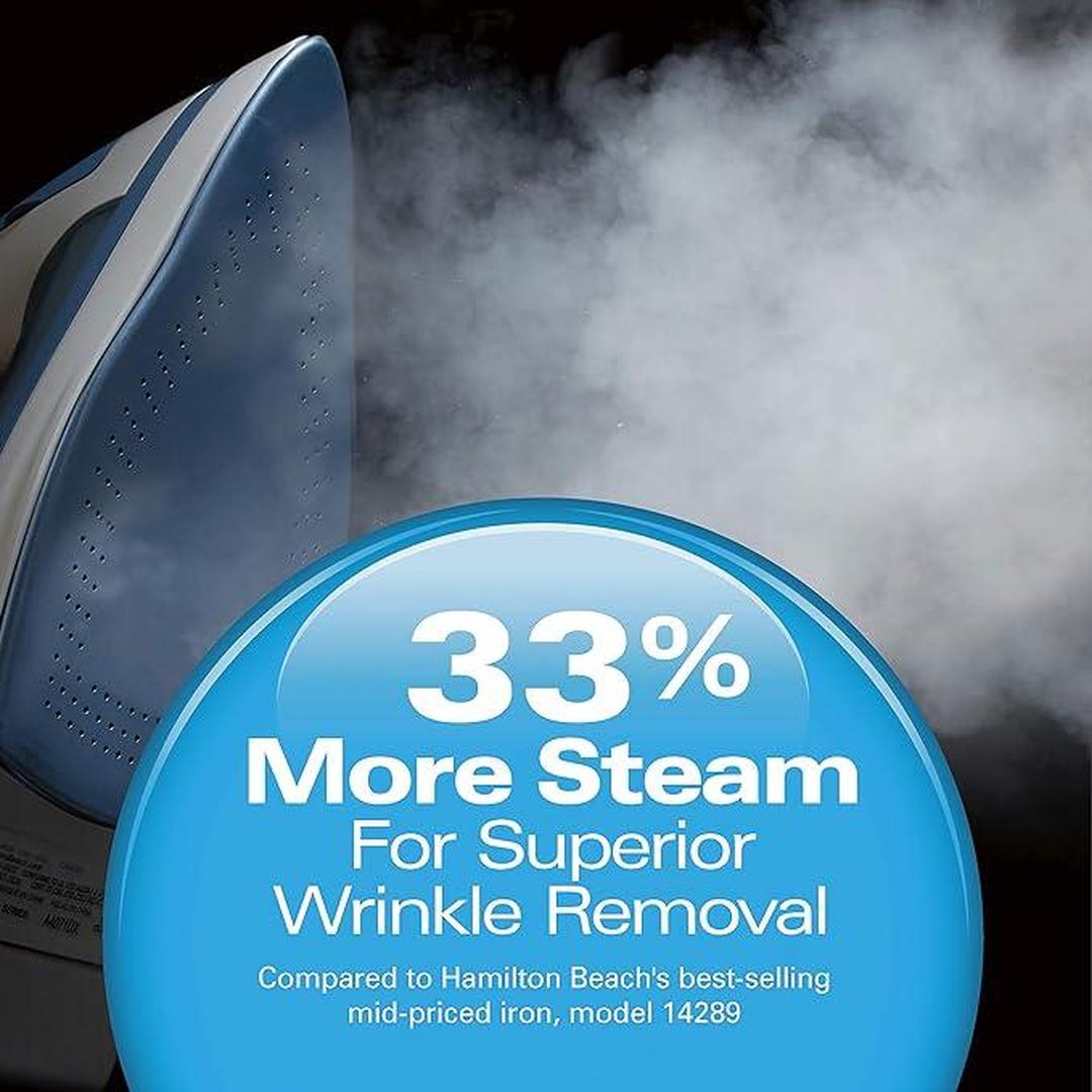 Hamilton Beach Steam Iron & Vertical Steamer for Clothes with Scratch-Resistant