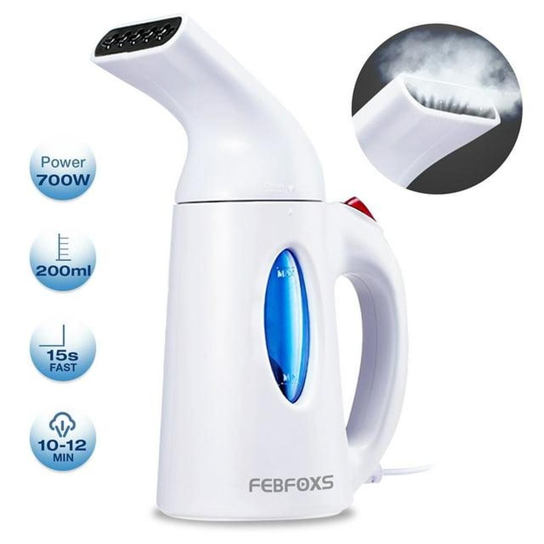 FEBFOXS 700W Portable Garment Steamer with Auto Shut-off Function - White