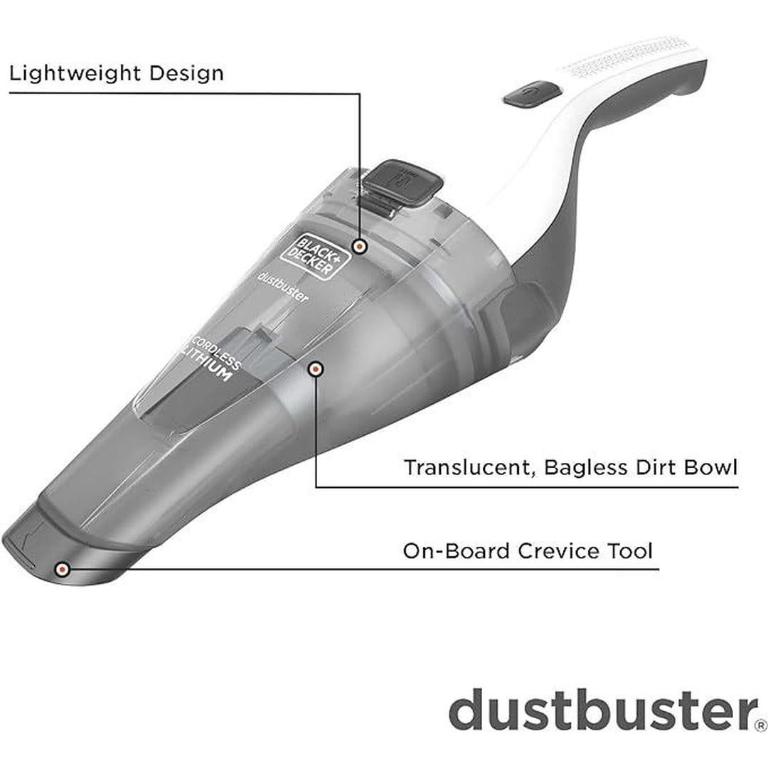 BLACK+DECKER dustbuster QuickClean Cordless Handheld Vacuum, White