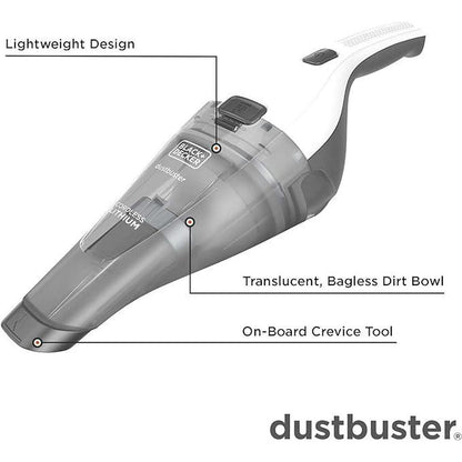 BLACK+DECKER dustbuster QuickClean Cordless Handheld Vacuum, White