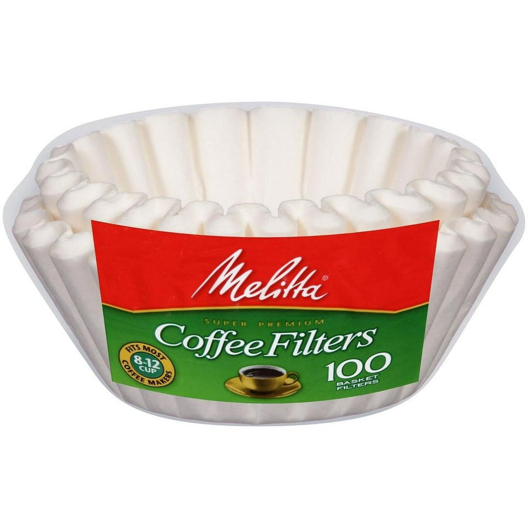 Melitta 8-12 Cup White Basket Coffee Filter, 100 Ct