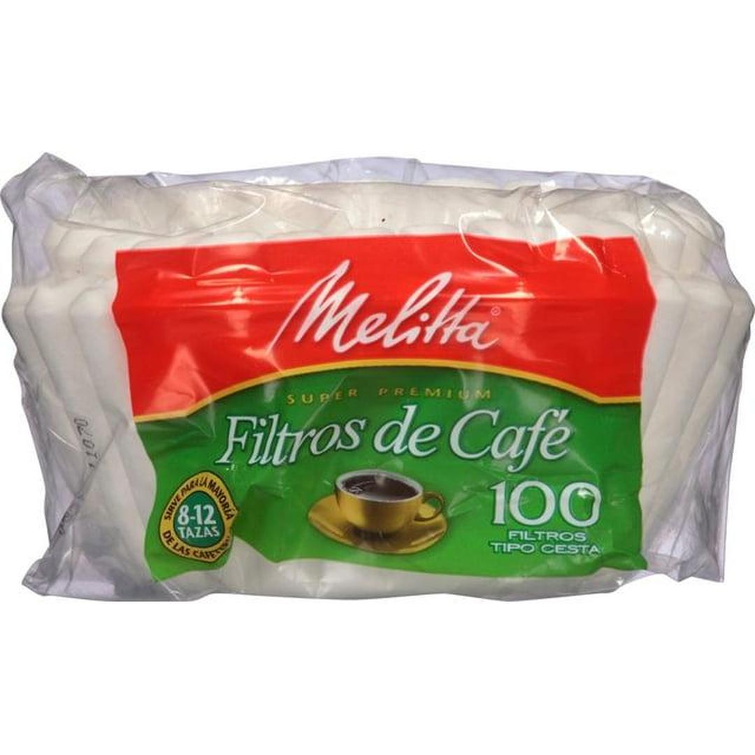 Melitta 8-12 Cup White Basket Coffee Filter, 100 Ct