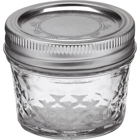 Ball Regular Mouth Quilted Pint Mason Jars, 12 Count,  4oz